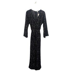 NEW - GAP Bell Sleeve Jumpsuit Black White Star Print Women's Size 10